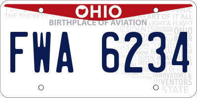 OH license plate FWA6234