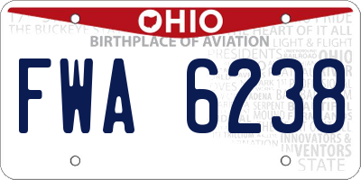 OH license plate FWA6238