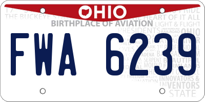 OH license plate FWA6239