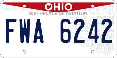 OH license plate FWA6242