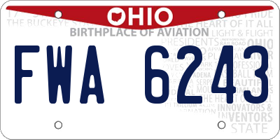 OH license plate FWA6243