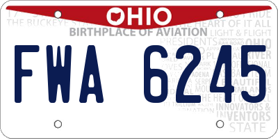 OH license plate FWA6245