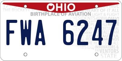 OH license plate FWA6247