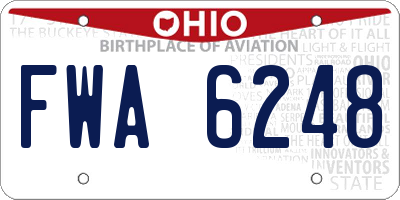 OH license plate FWA6248