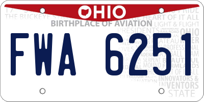 OH license plate FWA6251