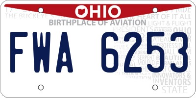 OH license plate FWA6253