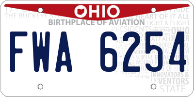 OH license plate FWA6254