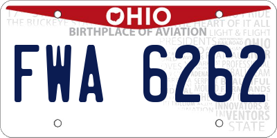 OH license plate FWA6262