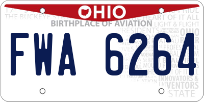 OH license plate FWA6264