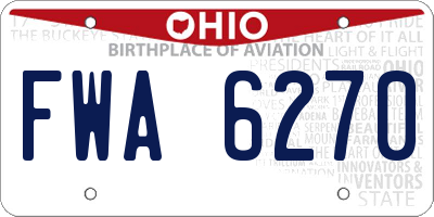 OH license plate FWA6270