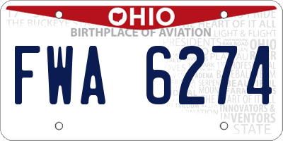 OH license plate FWA6274
