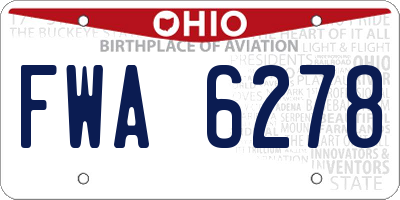 OH license plate FWA6278