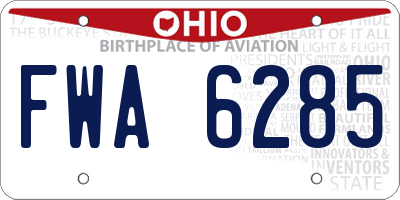 OH license plate FWA6285