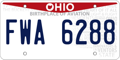 OH license plate FWA6288