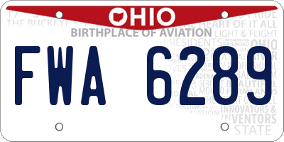 OH license plate FWA6289