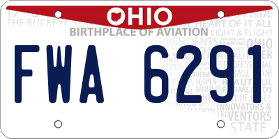OH license plate FWA6291