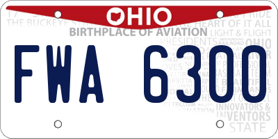 OH license plate FWA6300