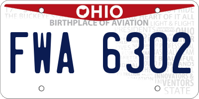 OH license plate FWA6302