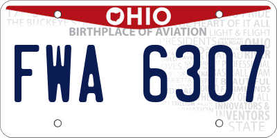 OH license plate FWA6307