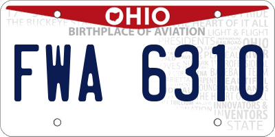 OH license plate FWA6310