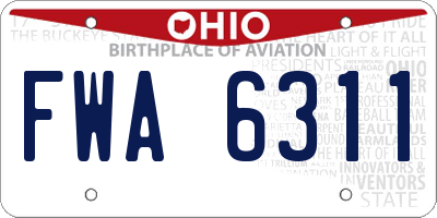 OH license plate FWA6311