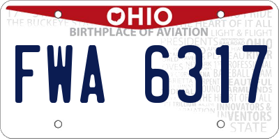 OH license plate FWA6317