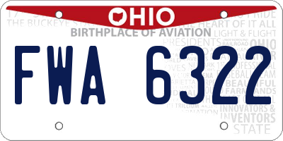OH license plate FWA6322