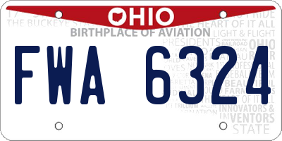 OH license plate FWA6324