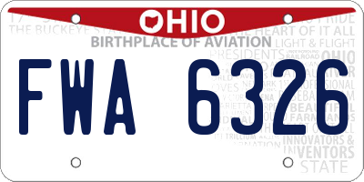 OH license plate FWA6326