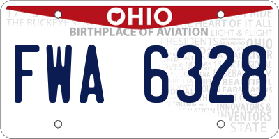 OH license plate FWA6328