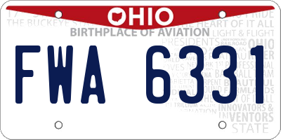 OH license plate FWA6331