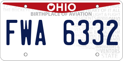 OH license plate FWA6332