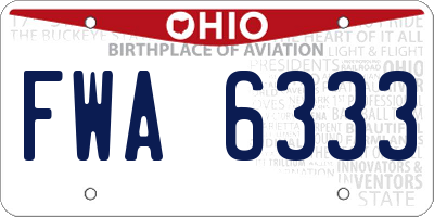 OH license plate FWA6333