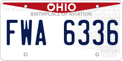 OH license plate FWA6336