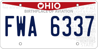 OH license plate FWA6337