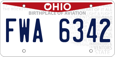 OH license plate FWA6342