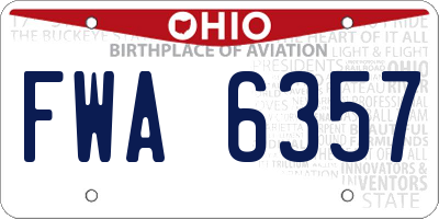 OH license plate FWA6357