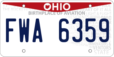 OH license plate FWA6359