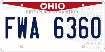 OH license plate FWA6360