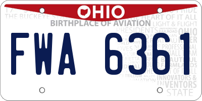 OH license plate FWA6361
