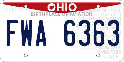 OH license plate FWA6363