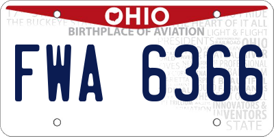 OH license plate FWA6366