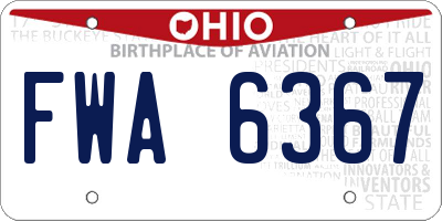 OH license plate FWA6367