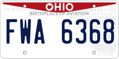 OH license plate FWA6368