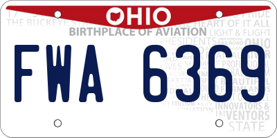 OH license plate FWA6369