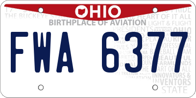 OH license plate FWA6377