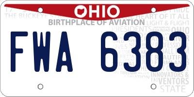 OH license plate FWA6383