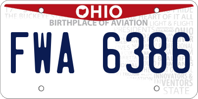 OH license plate FWA6386