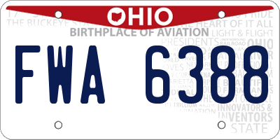 OH license plate FWA6388