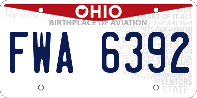 OH license plate FWA6392